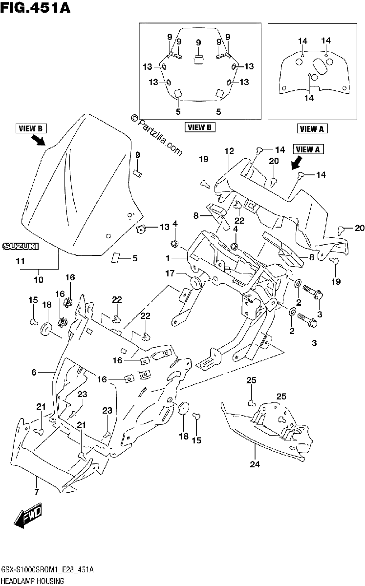 Diagrama de HEADLAMP HOUSING