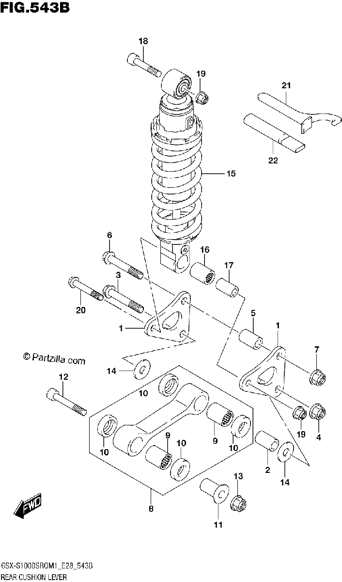 Diagrama de REAR CUSHION LEVER