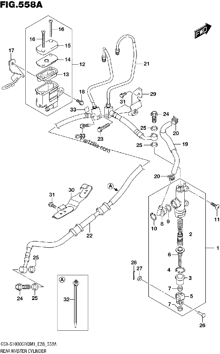 Diagrama de REAR MASTER CYLINDER