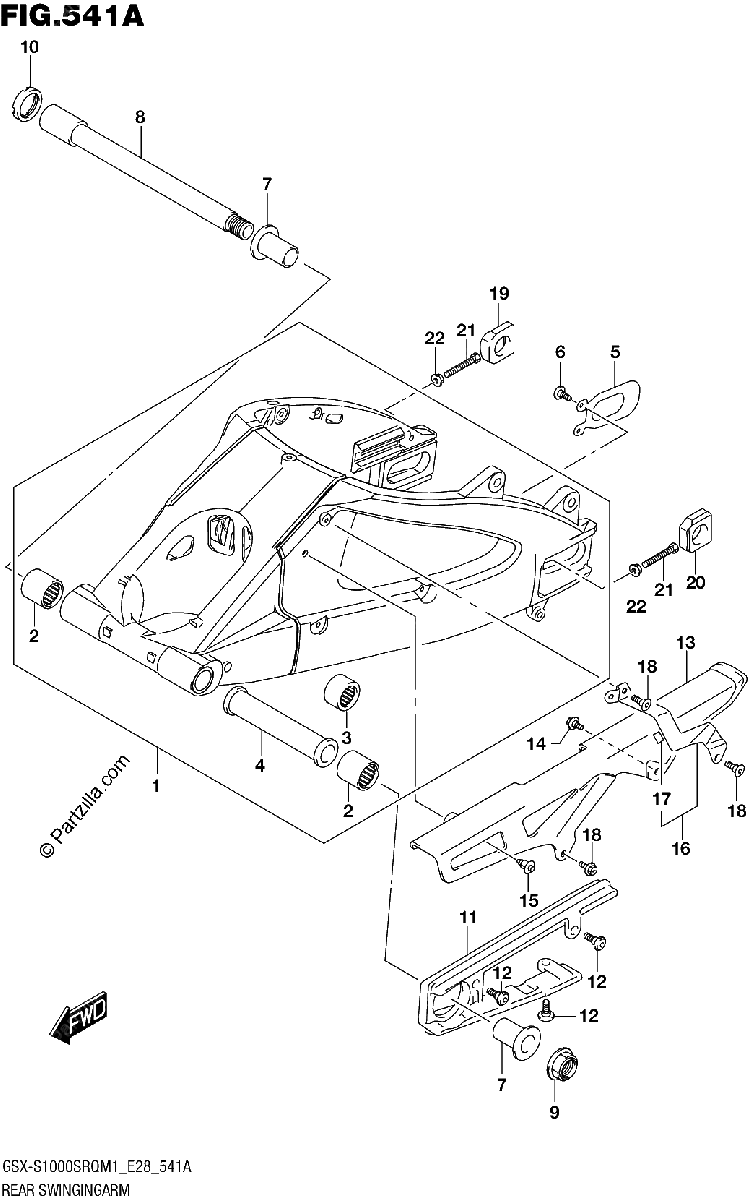 Diagrama de REAR SWINGINGARM