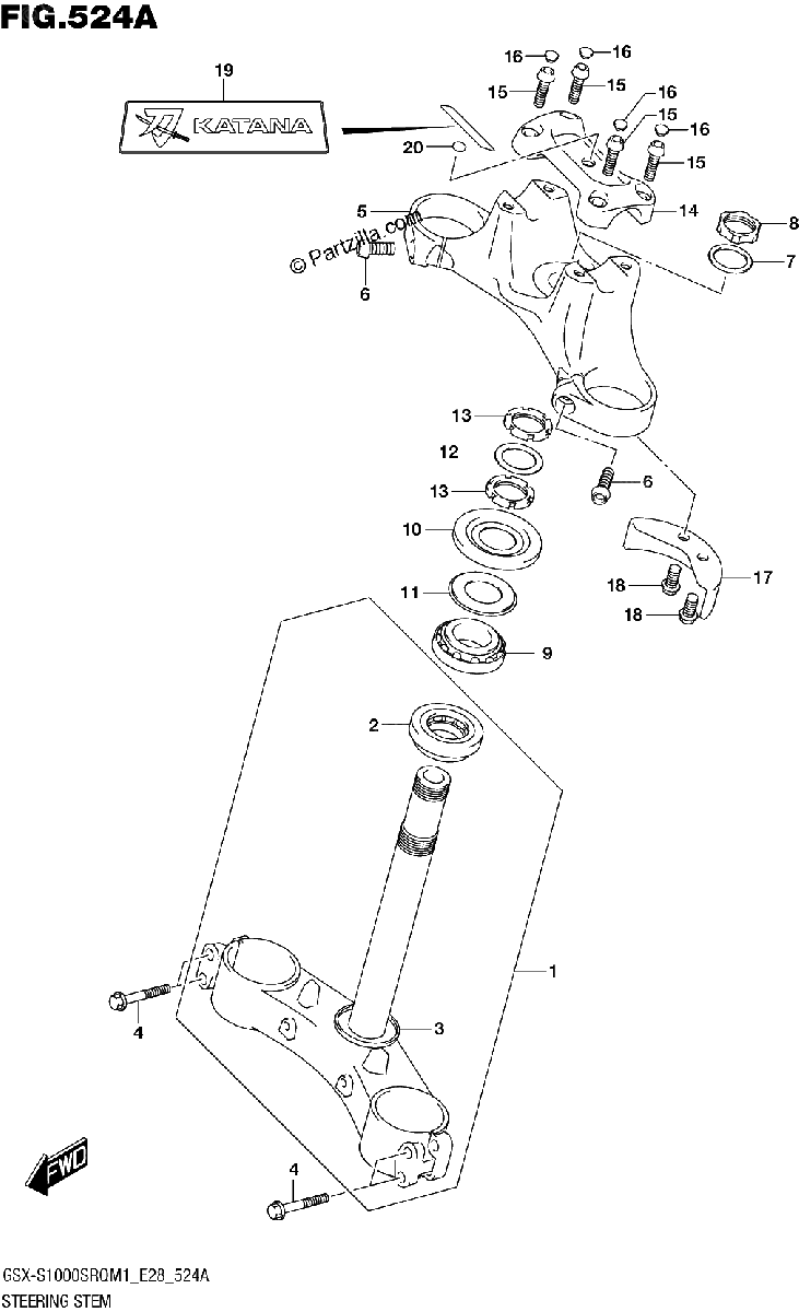 Diagrama de STEERING STEM
