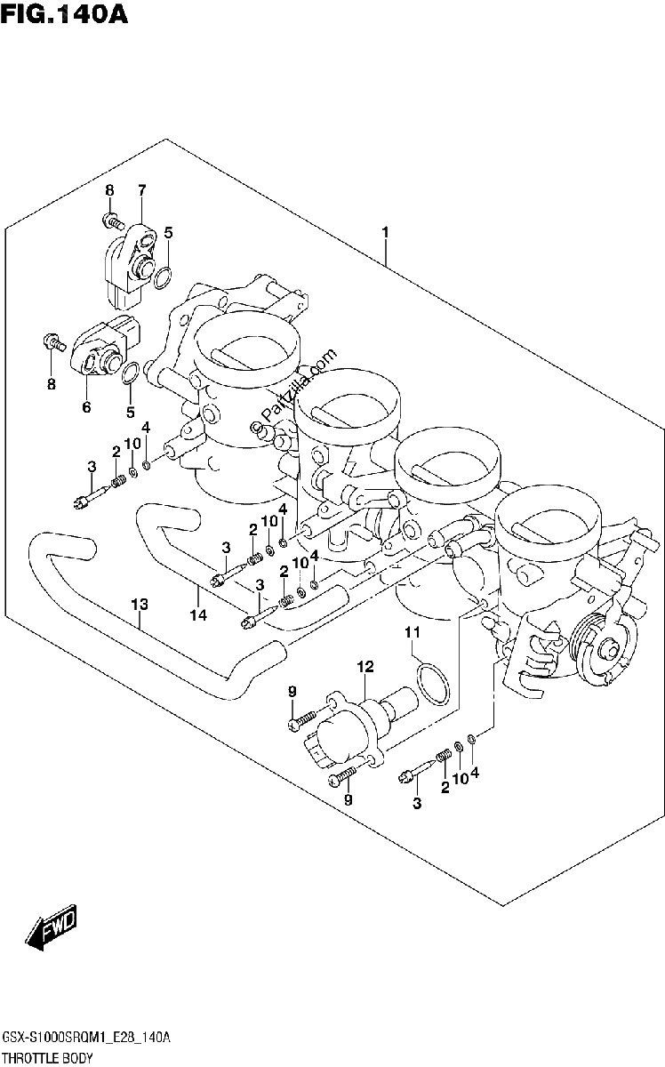 Diagrama de THROTTLE BODY E28