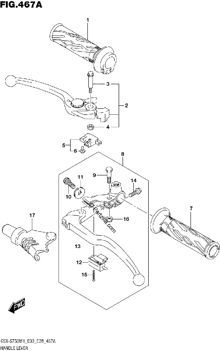 Diagrama de HANDLE LEVER