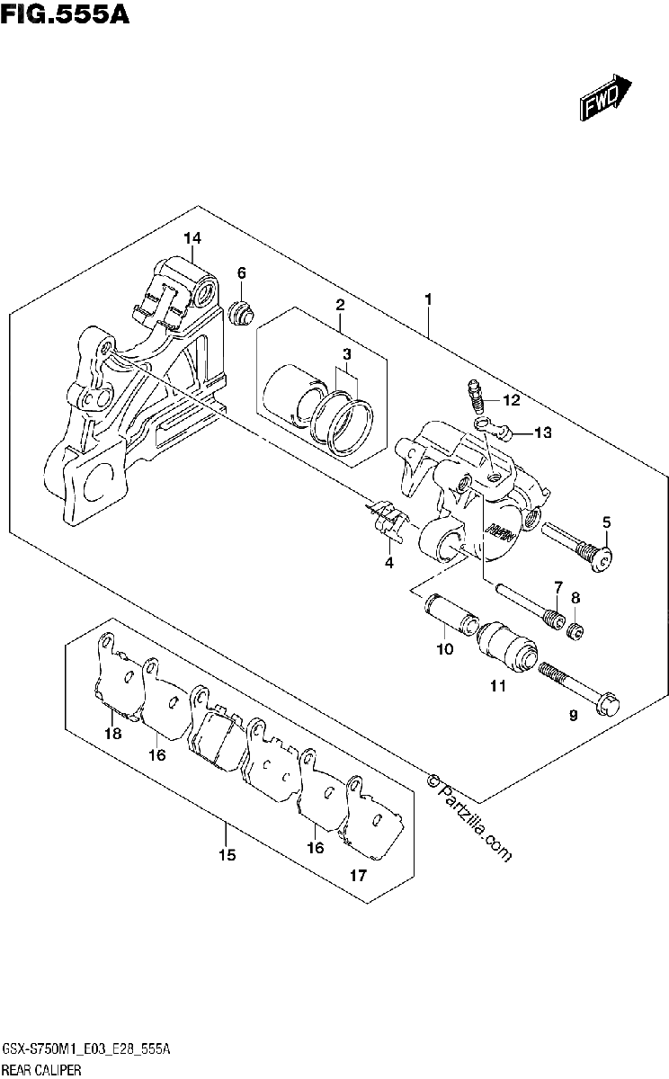 Diagrama de REAR CALIPER