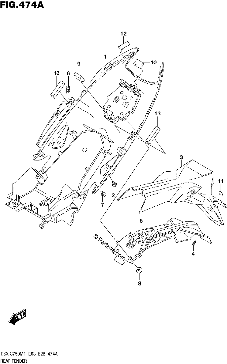 Diagrama de REAR FENDER