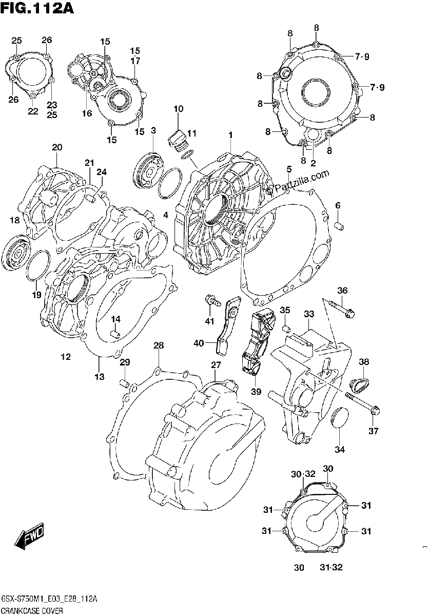 Diagrama de CRANKCASE COVER
