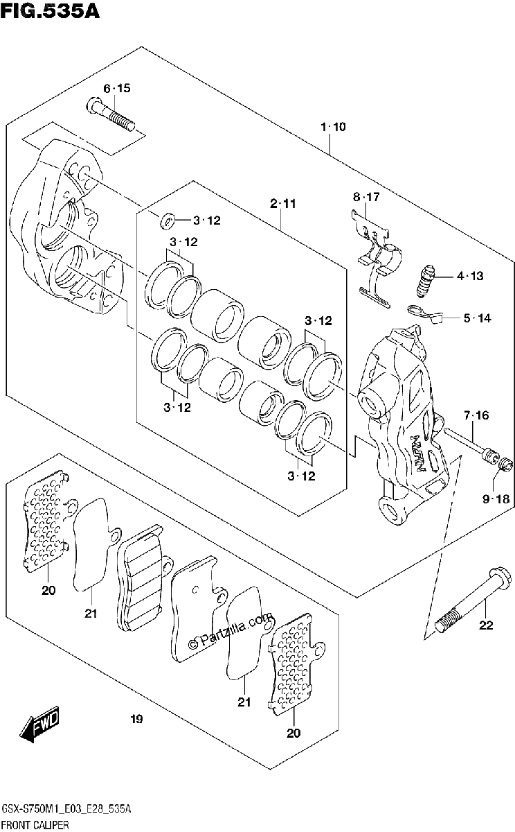 Diagrama de FRONT CALIPER