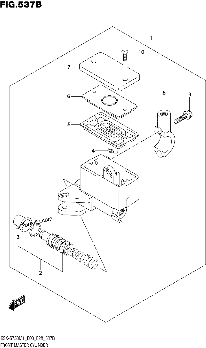 Diagrama de FRONT MASTER CYLINDER