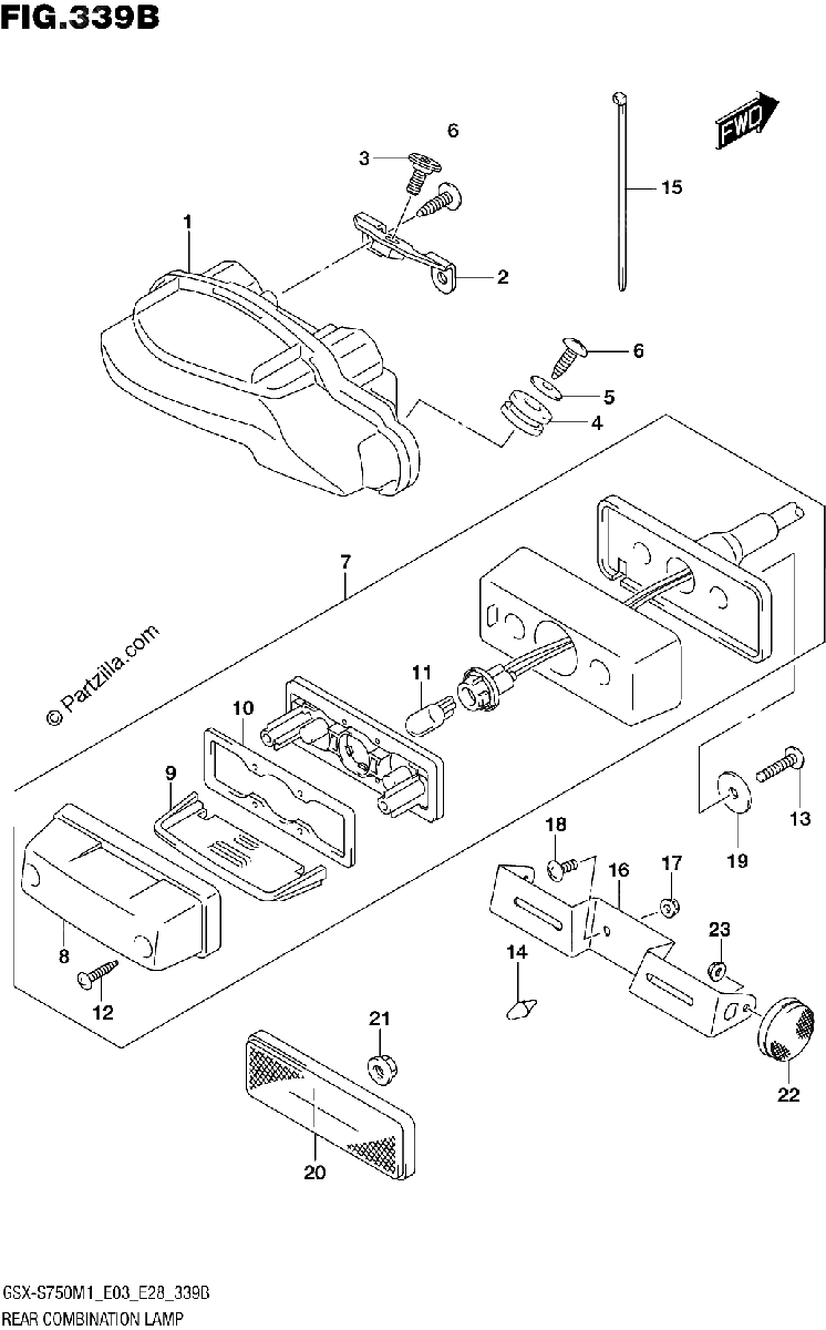 Diagrama de REAR COMBINATION LAMP