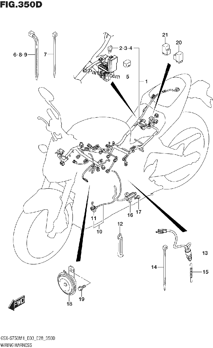 Diagrama de WIRING HARNESS E28