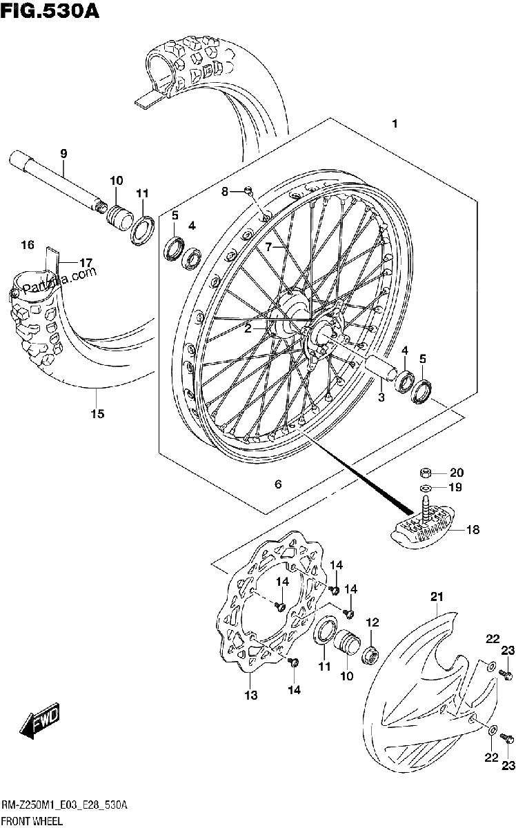 Diagrama de FRONT WHEEL