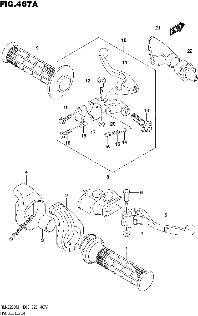 Diagrama de HANDLE LEVER