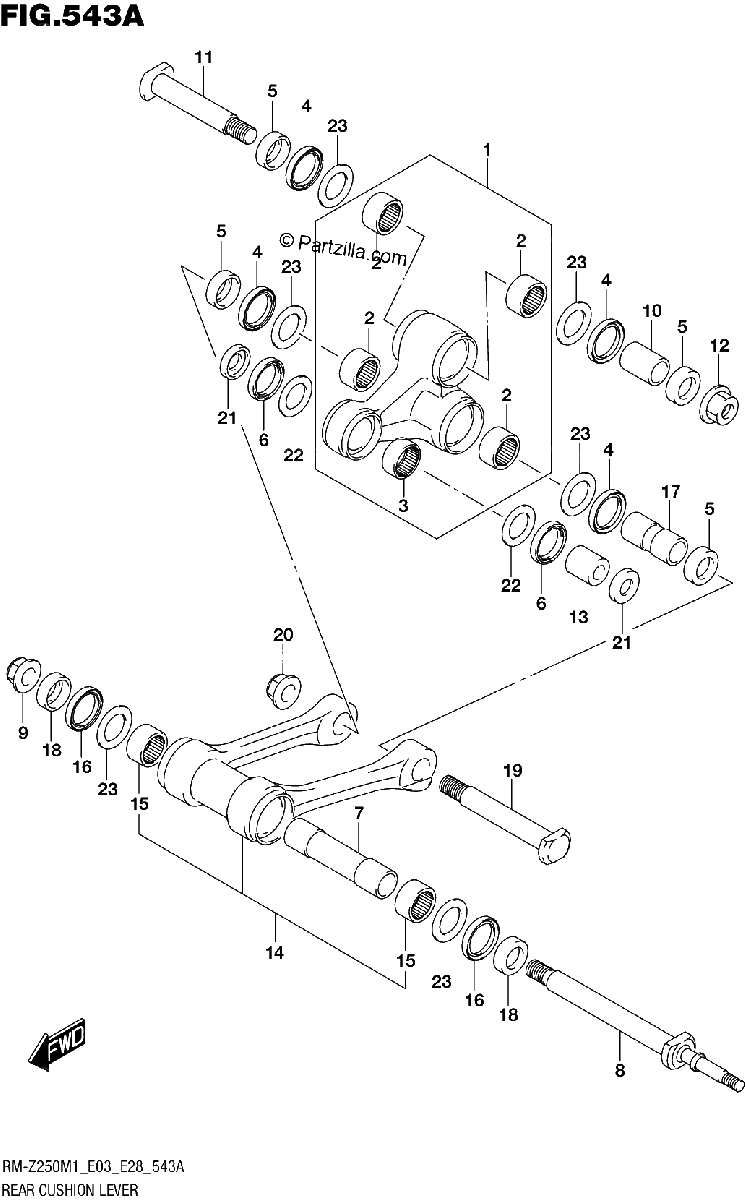 Diagrama de REAR CUSHION LEVER
