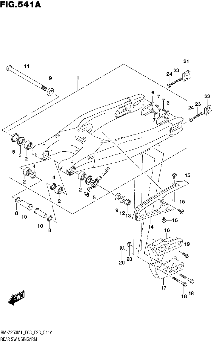 Diagrama de REAR SWINGINGARM