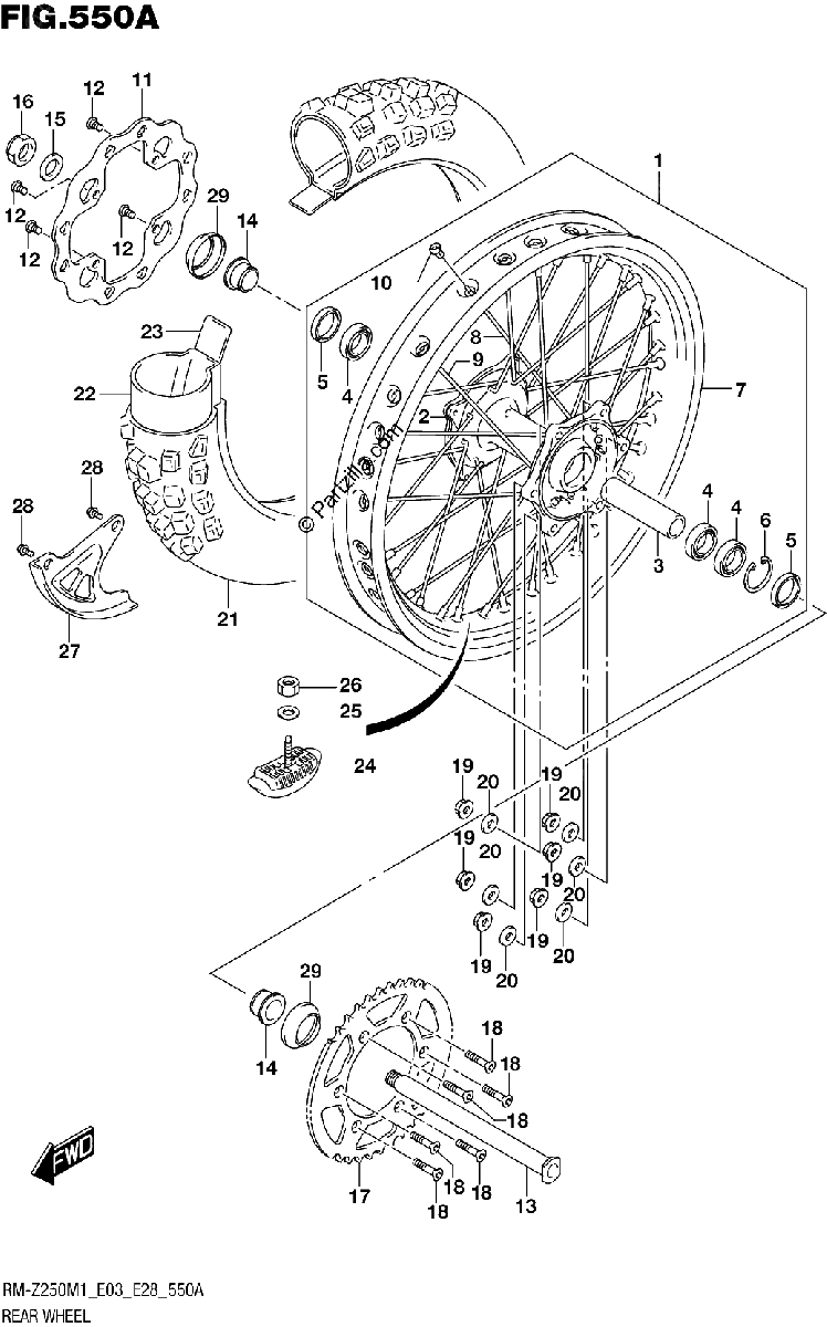 Diagrama de REAR WHEEL