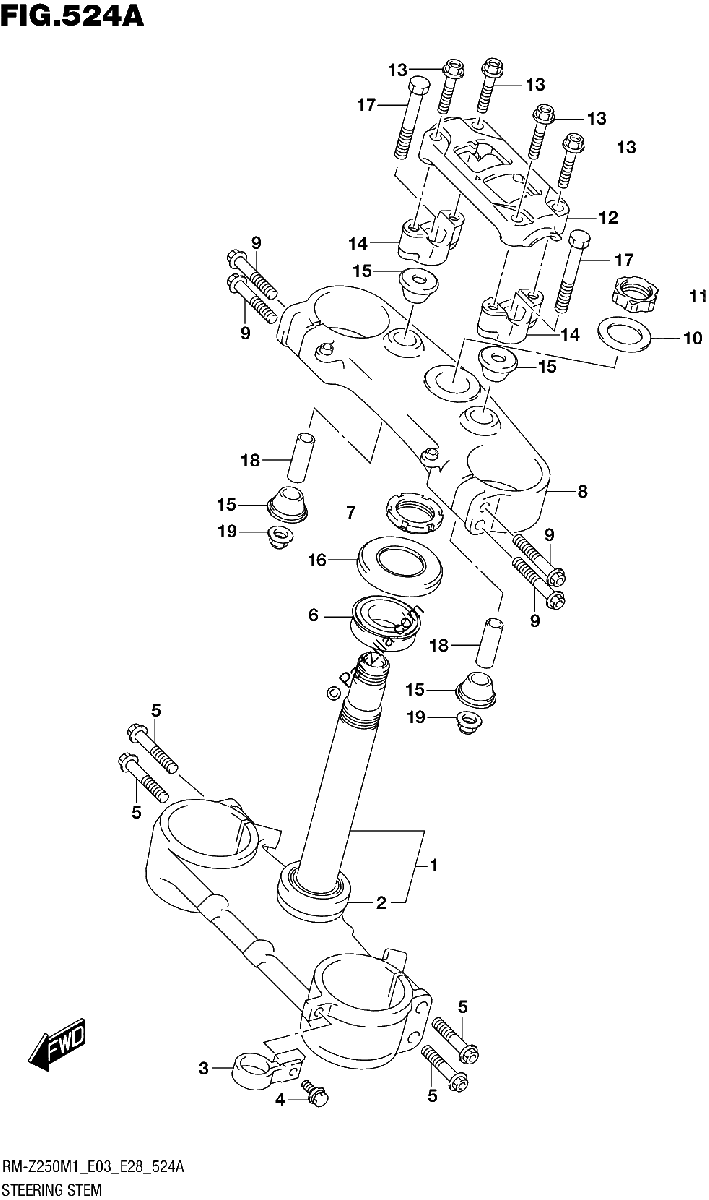 Diagrama de STEERING STEM
