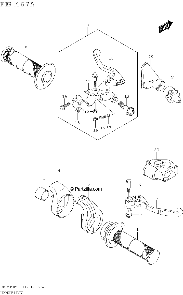Diagrama de HANDLE LEVER