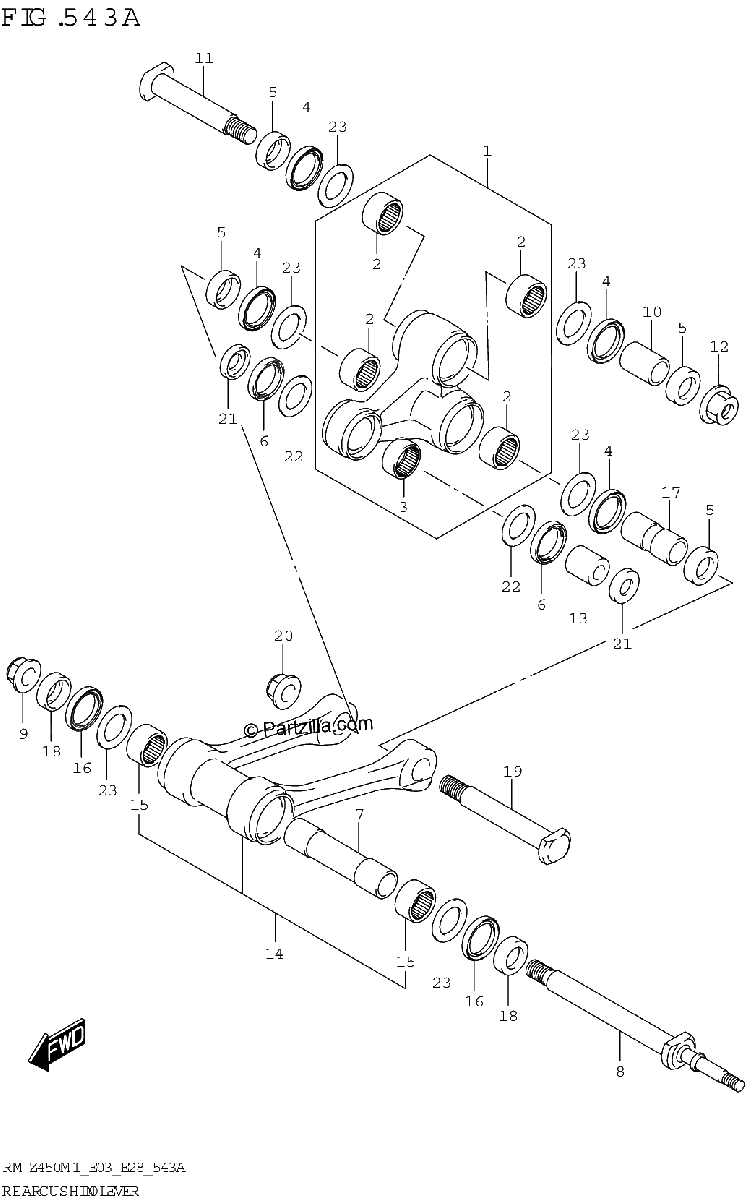 Diagrama de REAR CUSHION LEVER