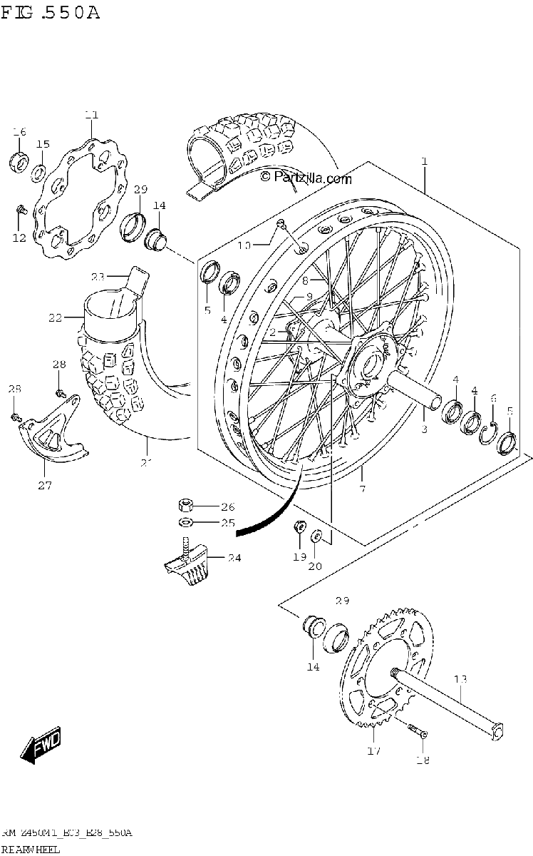 Diagrama de REAR WHEEL