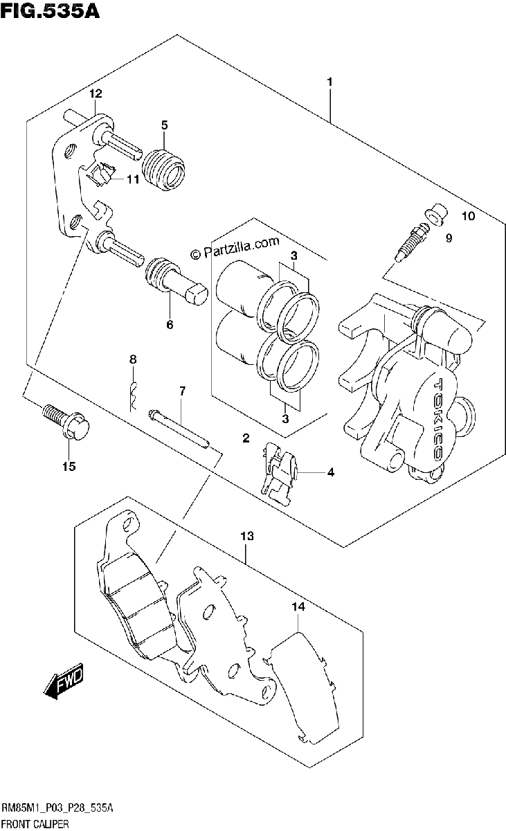 Diagrama de FRONT CALIPER
