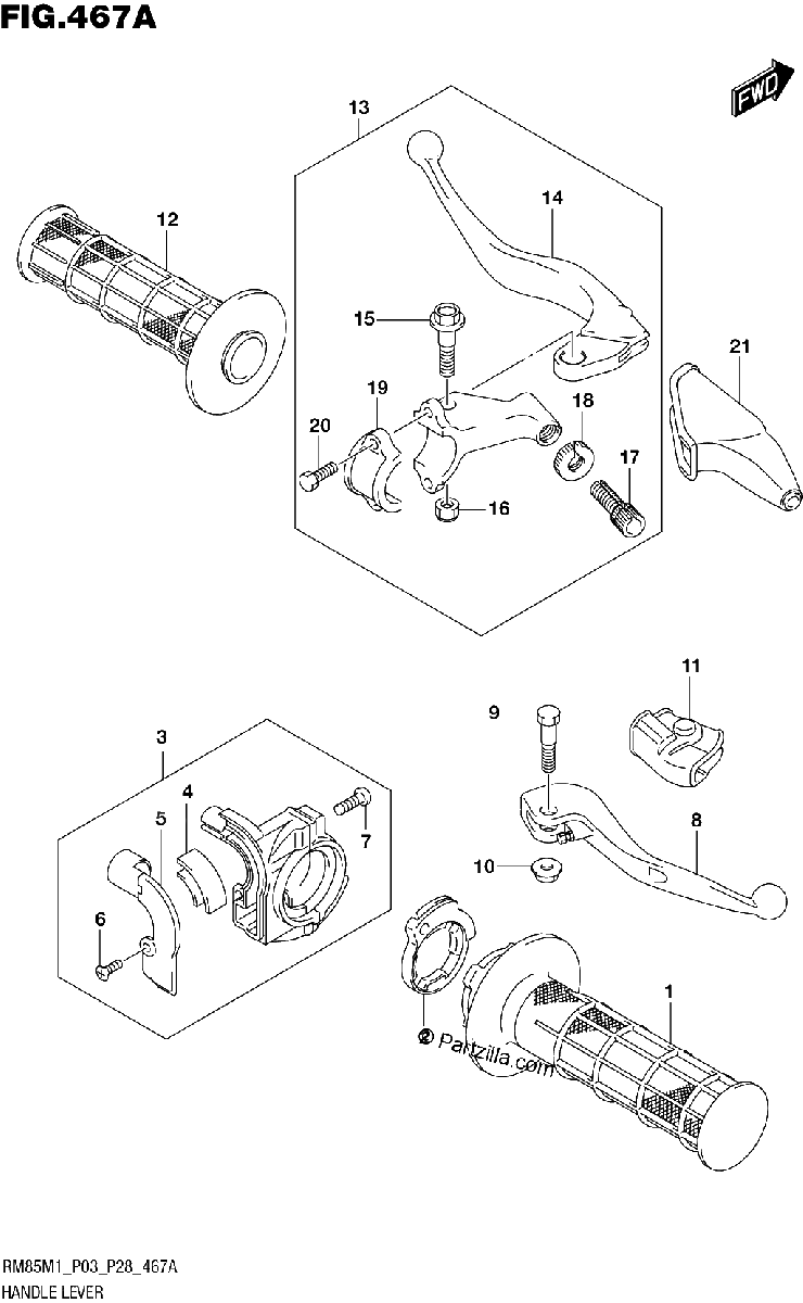 Diagrama de HANDLE LEVER