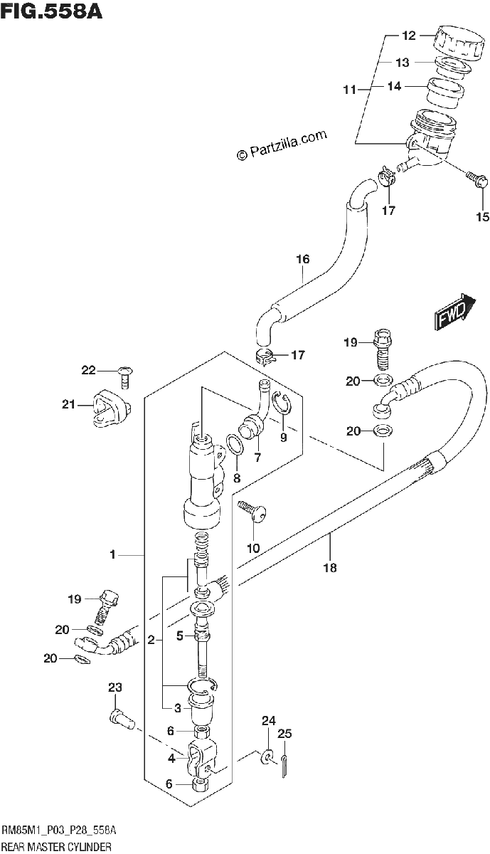 Diagrama de REAR MASTER CYLINDER