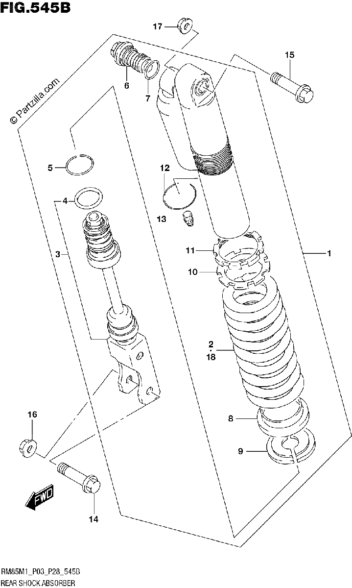 Diagrama de REAR SHOCK ABSORBER
