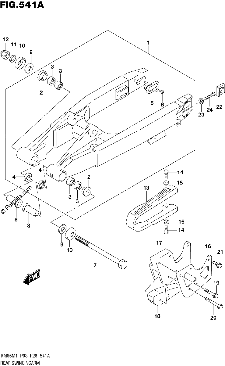 Diagrama de REAR SWINGINGARM