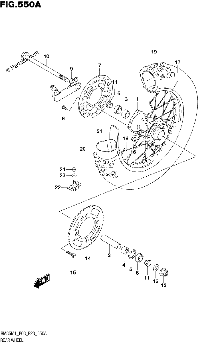 Diagrama de REAR WHEEL