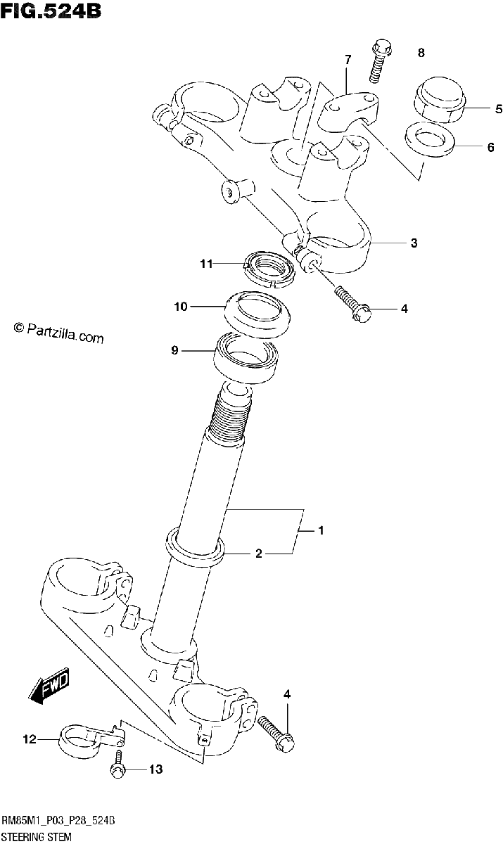 Diagrama de STEERING STEM
