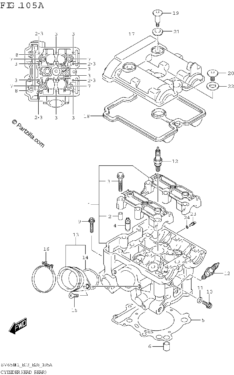 Diagrama de CYLINDER HEAD REAR