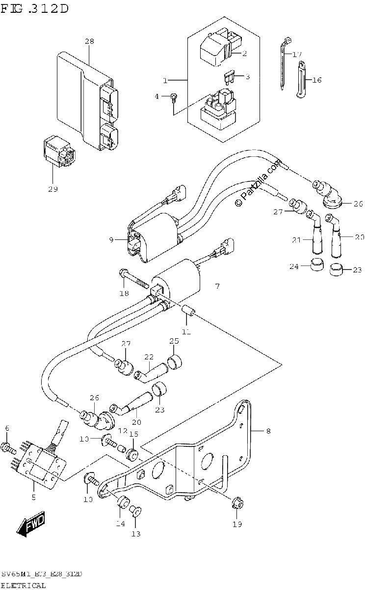 Diagrama de ELECTRICAL SV650 E03