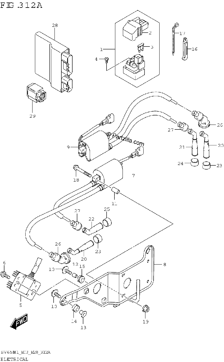 Diagrama de ELECTRICAL SV650A SV650XA E33