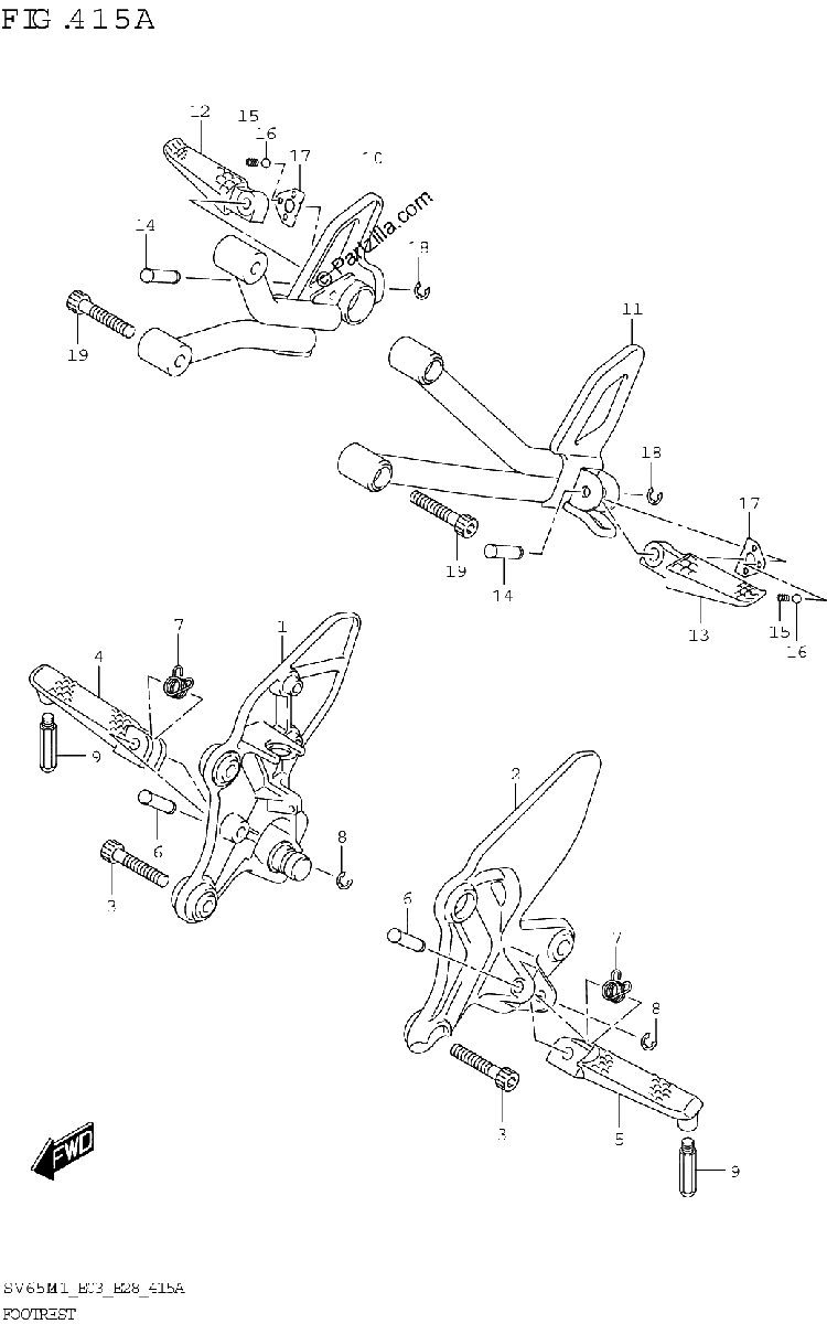 Diagrama de FOOTREST SV650 SV650A