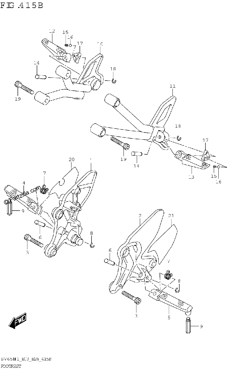 Diagrama de FOOTREST SV650XA