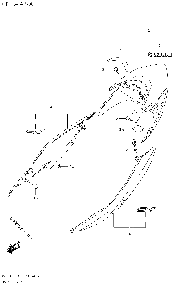 Diagrama de FRAME COVER SV650 SV650A
