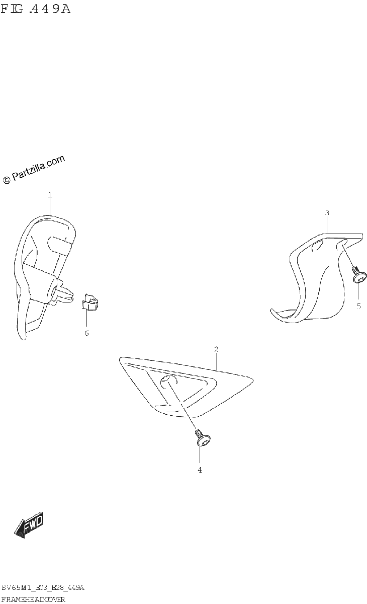 Diagrama de FRAME HEAD COVER SV650 SV650A