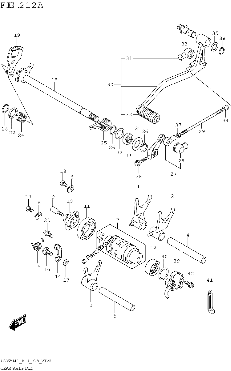 Diagrama de GEAR SHIFTING SV650 SV650A