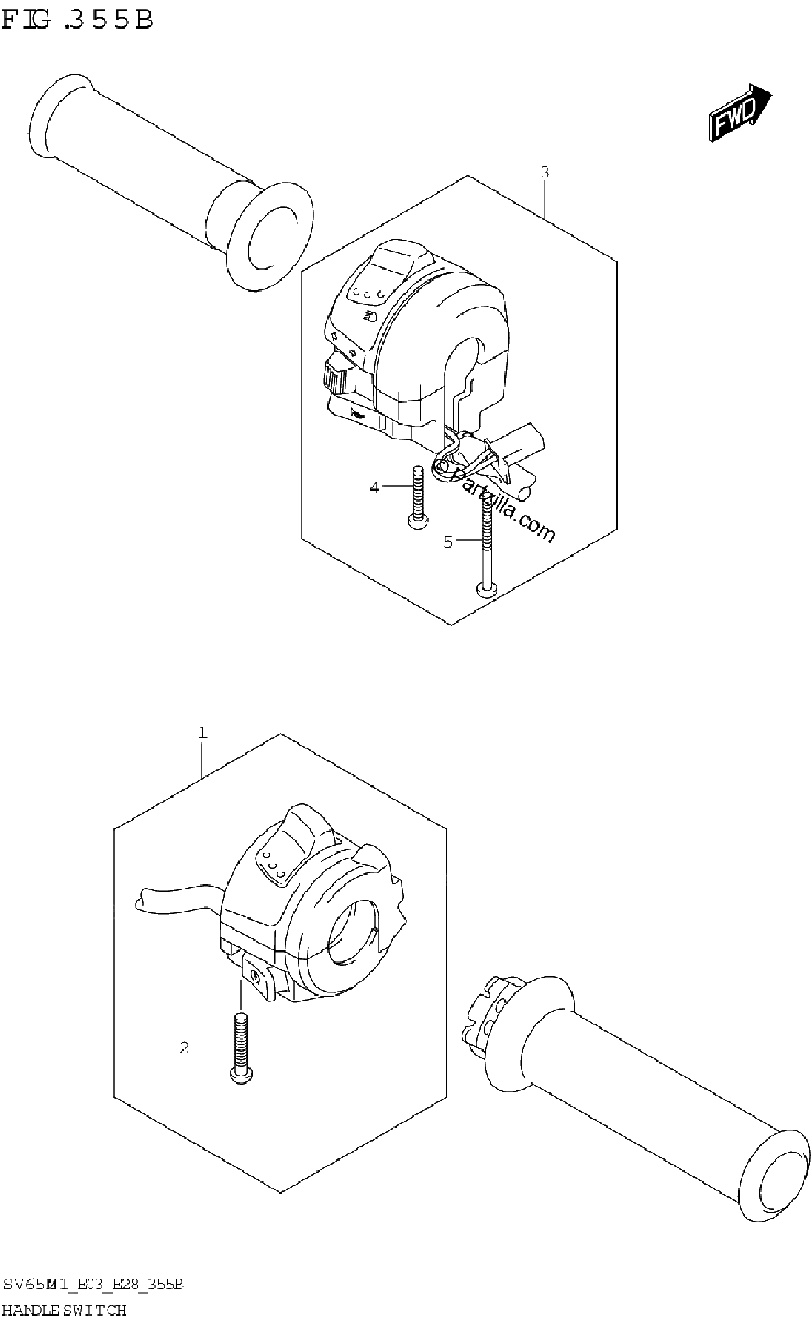 Diagrama de HANDLE SWITCH SV650XA