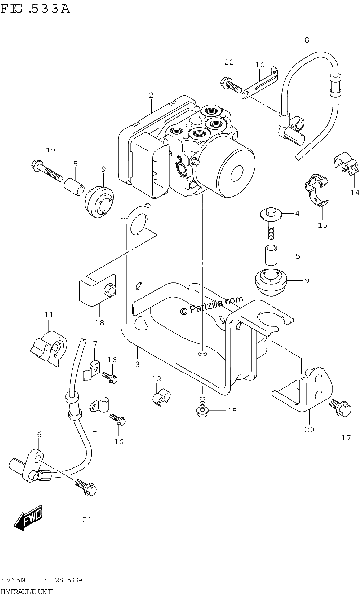 Diagrama de HYDRAULIC UNIT SV650A SV650XA
