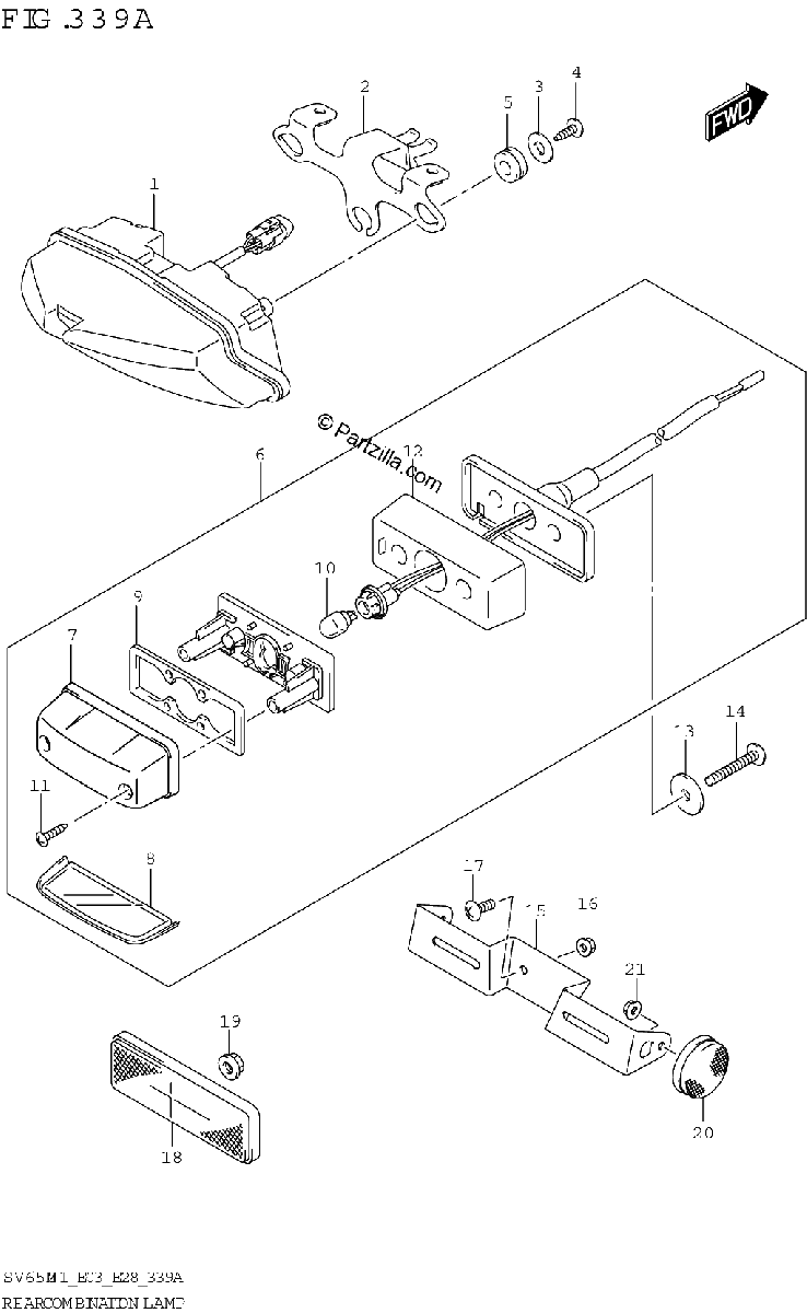 Diagrama de REAR COMBINATION LAMP