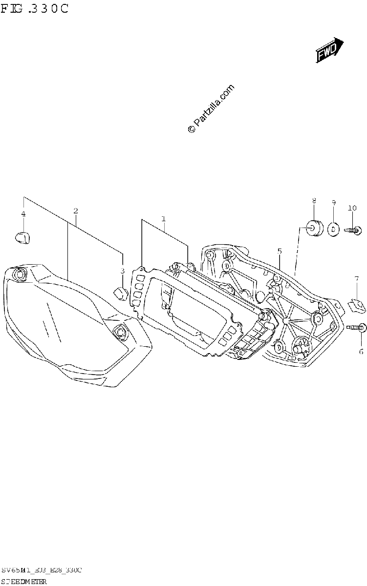 Diagrama de SPEEDOMETER SV650 E03 E33