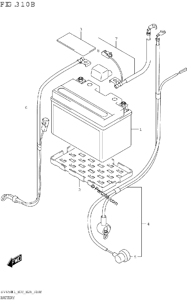 Diagrama de BATTERY SV650A SV650XA