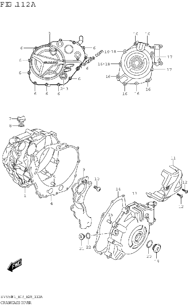 Diagrama de CRANKCASE COVER