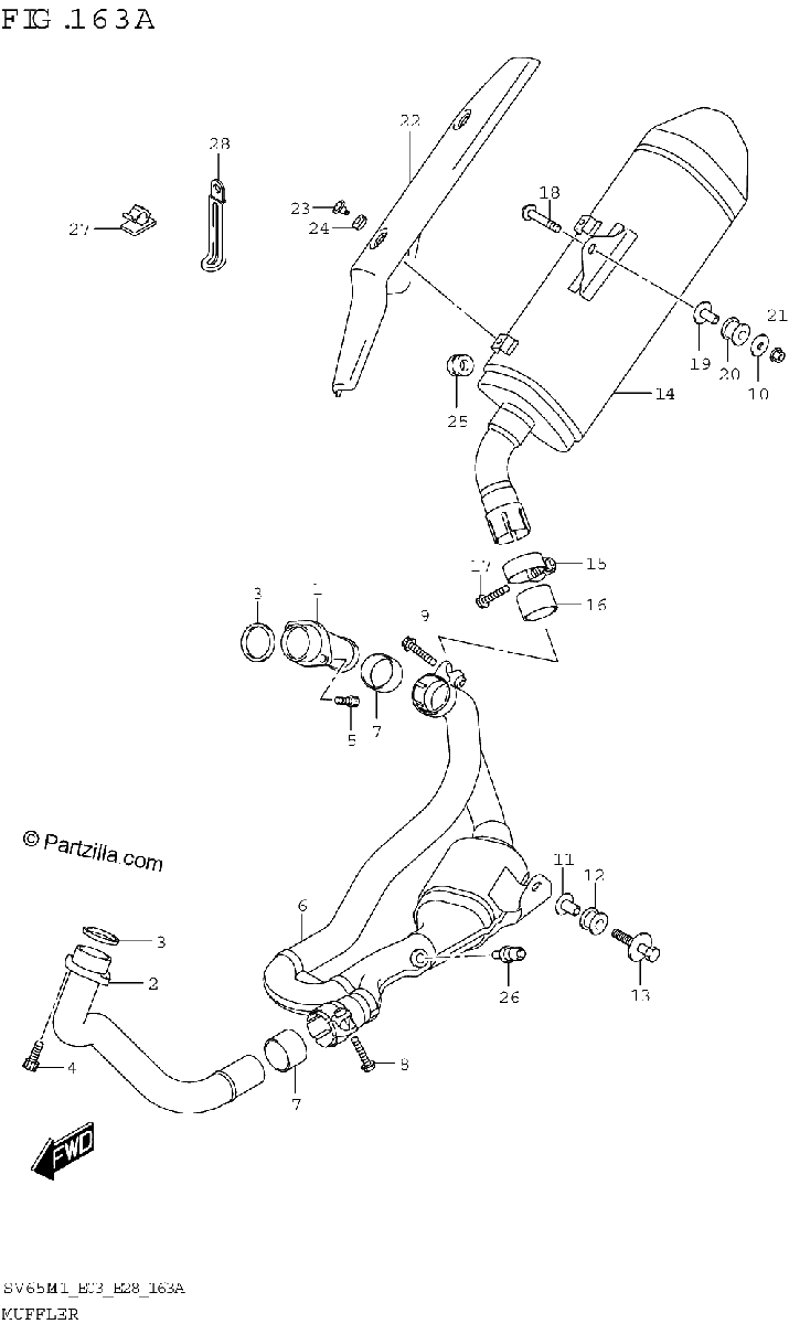 Diagrama de MUFFLER SV650 SV650A