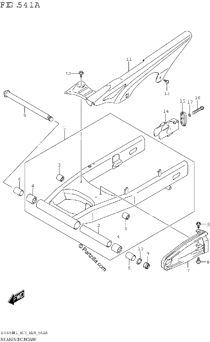 Diagrama de REAR SWINGINGARM