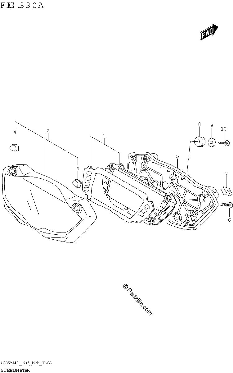 Diagrama de SPEEDOMETER SV650A SV650XA E28