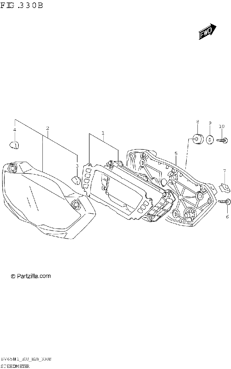 Diagrama de SPEEDOMETER SV650A SV650XA E33