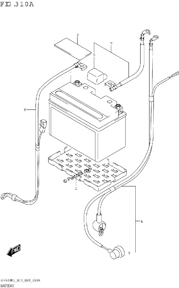 Diagrama de BATTERY SV650