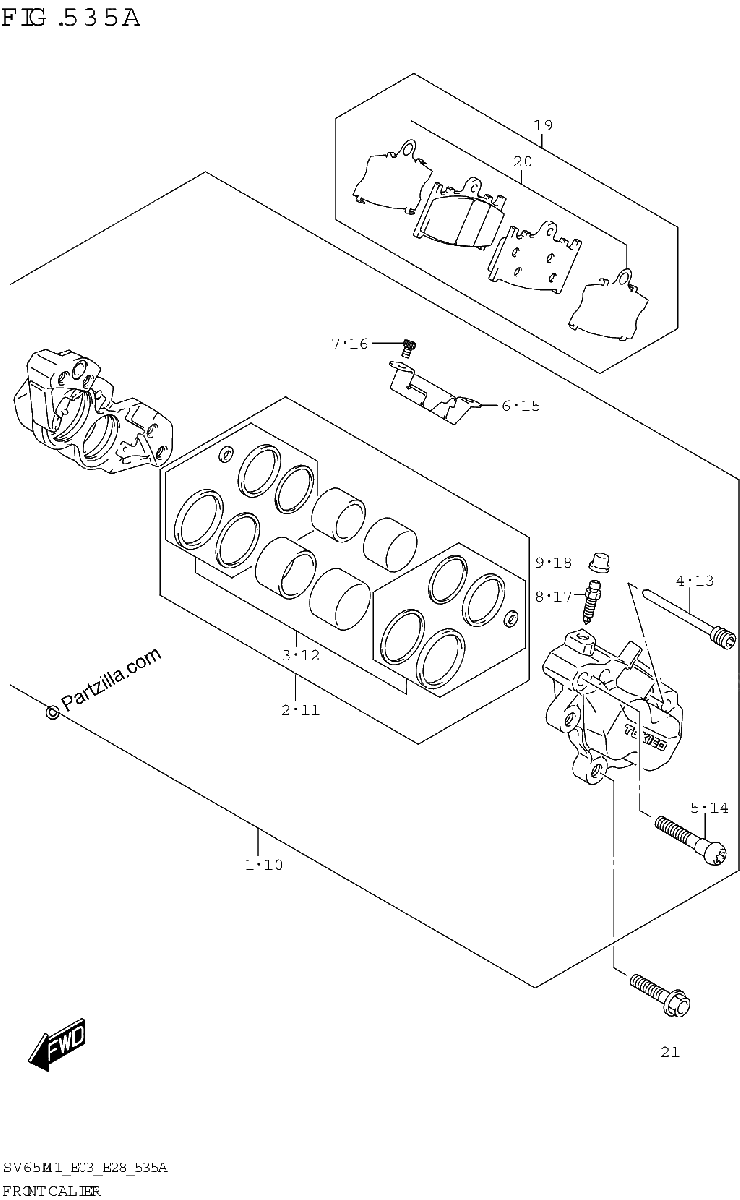 Diagrama de FRONT CALIPER